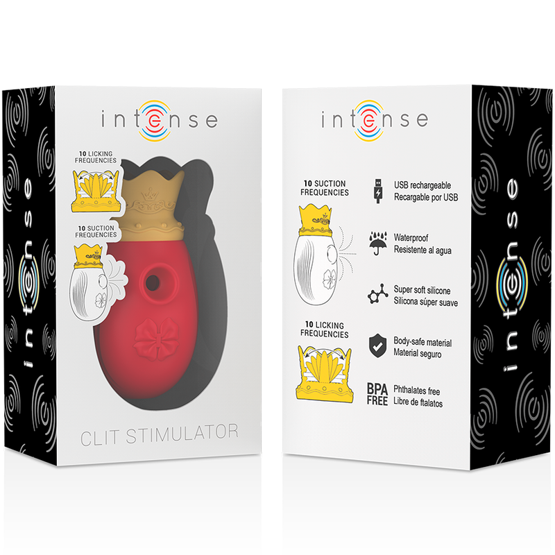 INTENSE - ESTIMULADOR CLÍTORIS 10 MODOS DE SUCCIÓN Y LICKING - ROJO