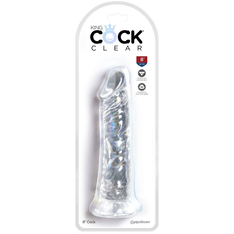 KING COCK - CLEAR PENE REALÍSTICO 19.7 CM TRANSPARENTE