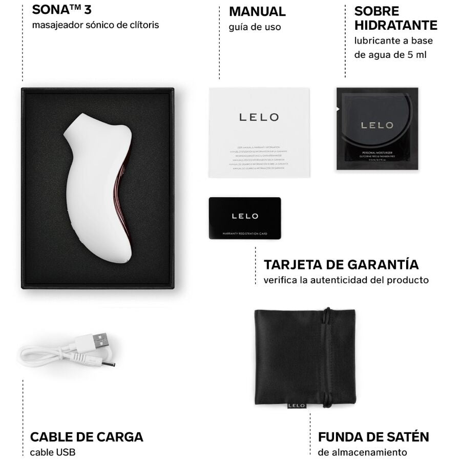 LELO - SONA 3 MASAJEADOR SÓNICO DE CLÍTORIS BLANCO