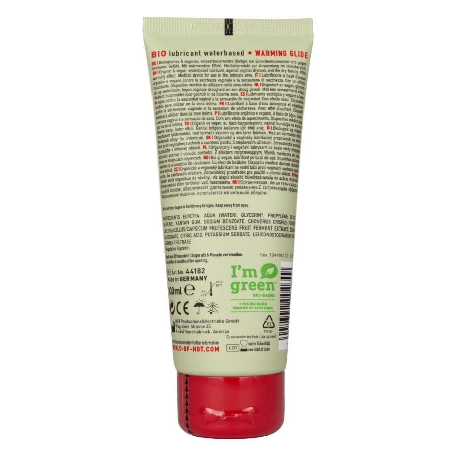 HOT - BIO LUBRICANT LUBRICANTE BIO BASE AGUA EFECTO CALOR 100 ML
