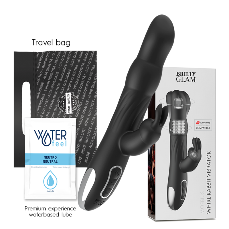 BRILLY GLAM - MOEBIUS RABBIT VIBRATOR & ROTATOR + MANDO CONTROL REMOTO WATCHME
