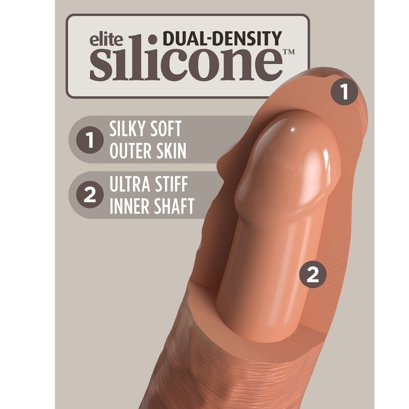 KING COCK - ÉLITE DILDO REALÍSTICO SILICONA 20.3 CM CARAMELO