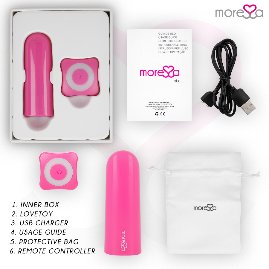 MORESSA - NIX POTENTE VIBRADOR MULTI JUEGOS CONTROL REMOTO ROSA