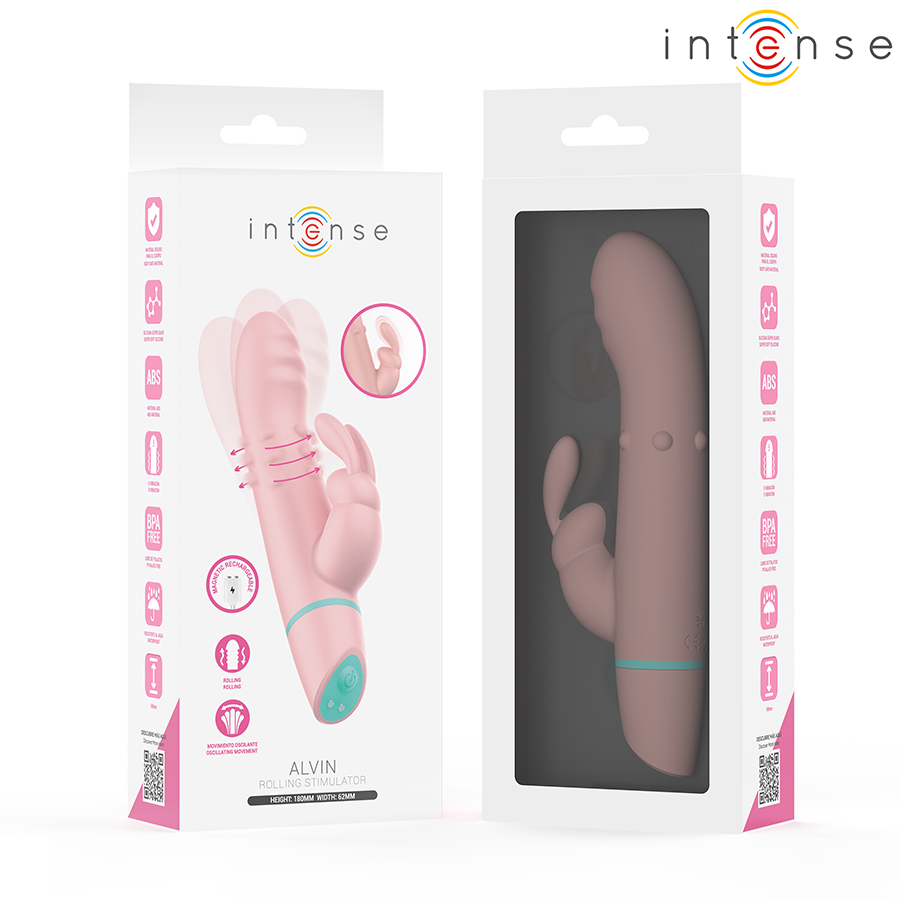 INTENSE - ALVIN ESTIMULADOR RABBIT & VIBRADOR ROLLING + OSCILANTE