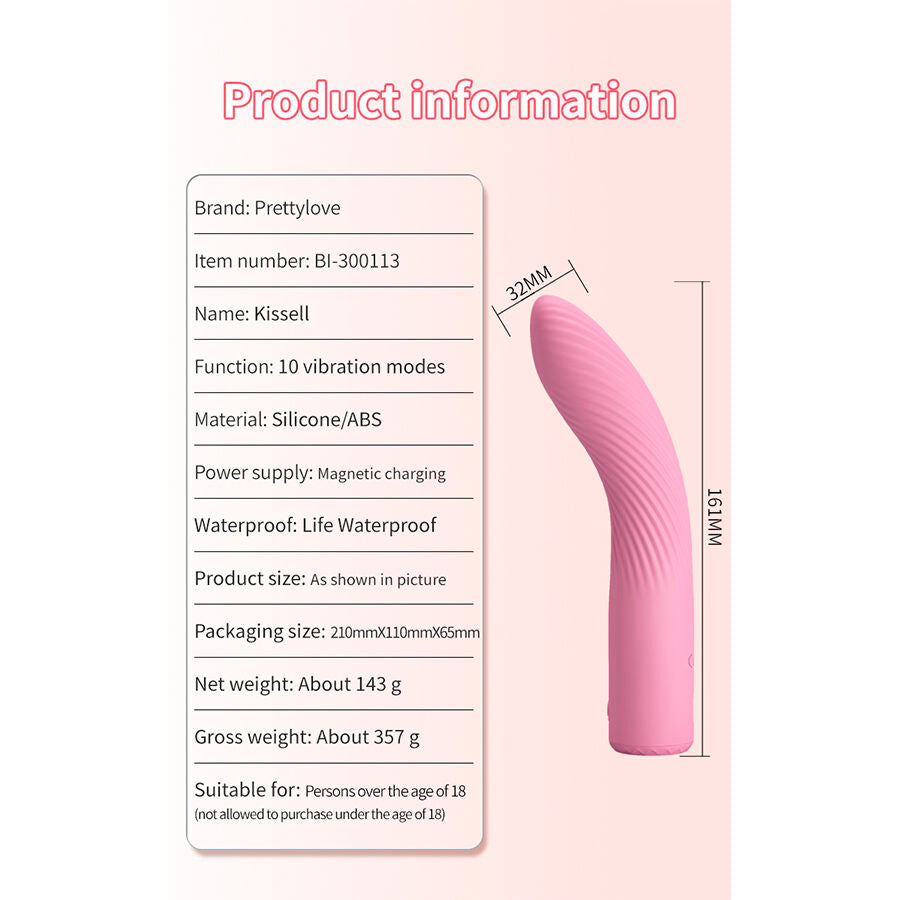 PRETTY LOVE - KISELL VIBRADOR PUNTO G ROSA