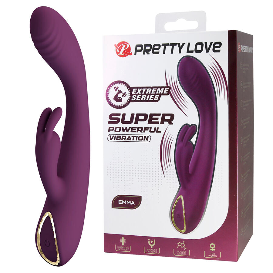 PRETTY LOVE - EMMA VIBRADOR CON ESTIMULADOR RABBIT MORADO