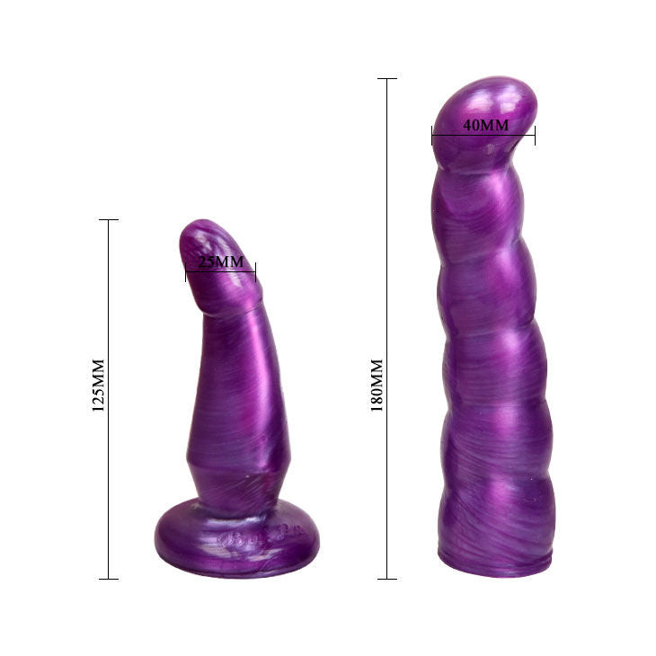 BAILE - ARNÉS ANAL Y VAGINAL FEMENINO LILA PUNTO G 17 CM