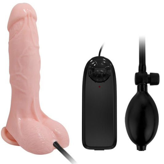 BAILE - DILDO REALÍSTICO VIBRADOR E INFLABLE 18.8 CM