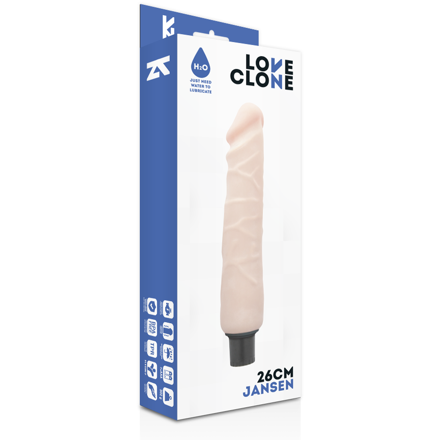 LOVECLONE - JANSEN VIBRADOR REALÍSTICO SELF LUBRICATION 26 CM -O- 4.2 CM